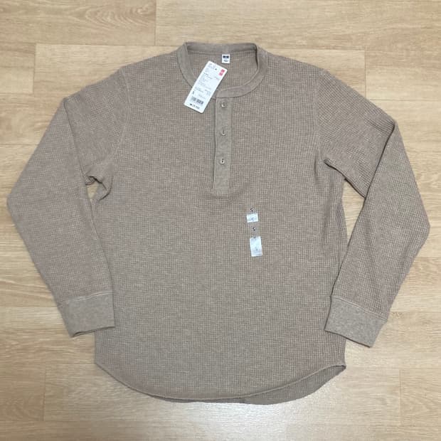 유니클로 헨리넥 와플 티셔츠 S