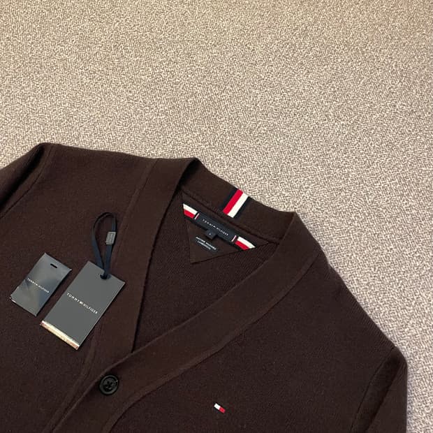 타미힐피거 램스울 니트 가디건