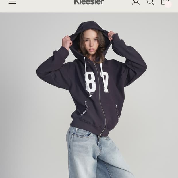 양도 클리시어 와플 후드집업