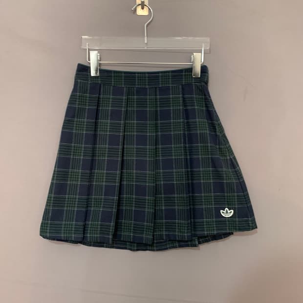 S 아디다스 컬리지 에이트 테니스 체크 플리츠 스커트 치마