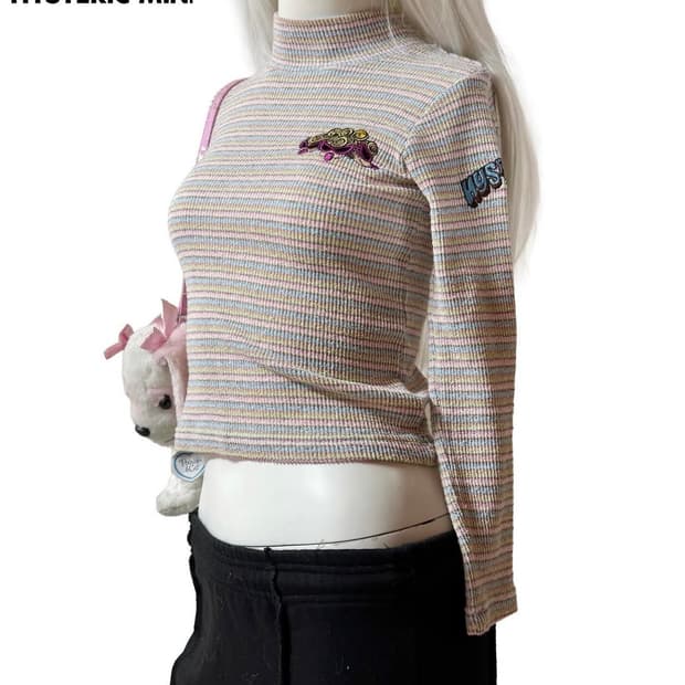 히스테릭 미니 글리터 목 폴라 티