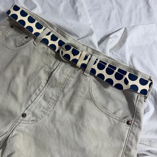 빈티지 도트 레더 벨트