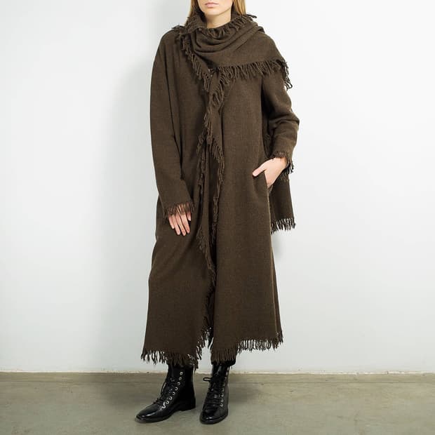 13fw 랑방 컬렉션 프린지 울 롱코트 (on.576)  