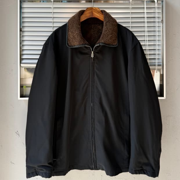 LOEWE 90-00s leather trim nylon jacket