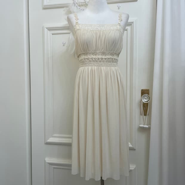 ivory lace point shirring fairy opc(size