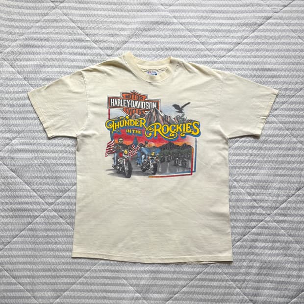 80s 빈티지 할리데이비슨 반팔 티셔츠