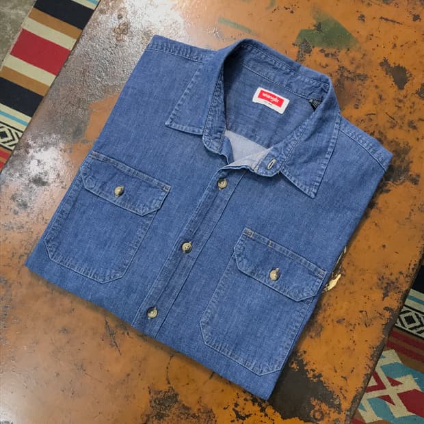 랭글러 중청 투포켓 데님 셔츠 남성 110 사이즈 