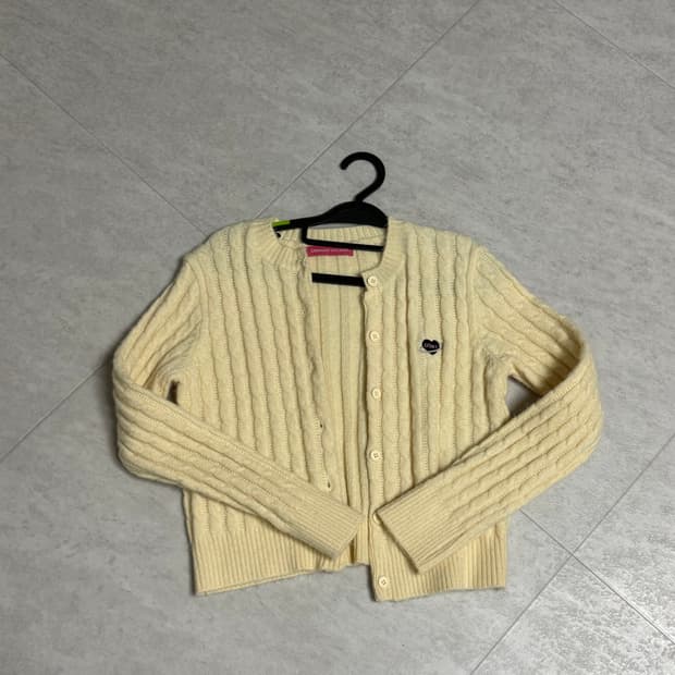 오디너리홀리데이 ODNY 옐로우 크롭 가디건