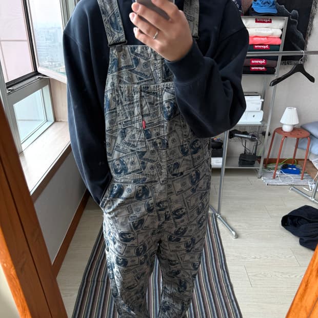 슈프림 달러 데님 오버롤