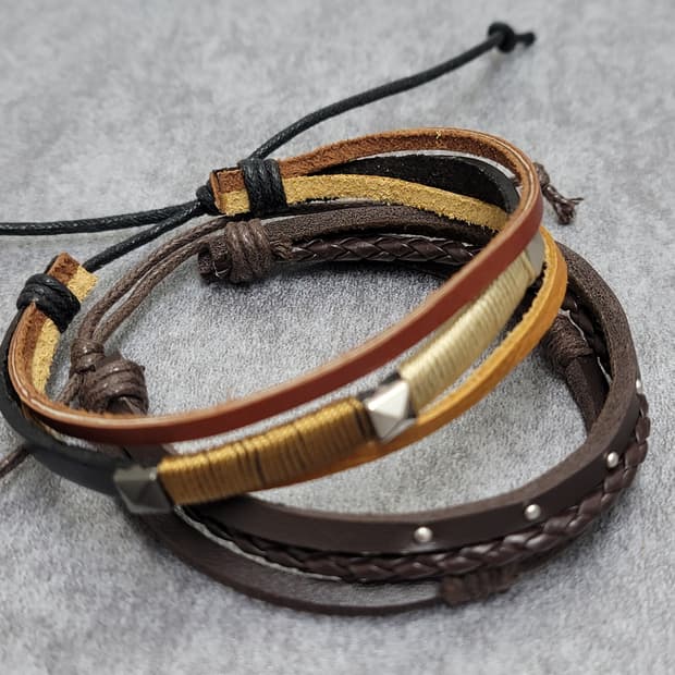 빈티지 가죽팔찌 세트