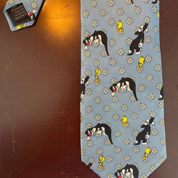 빈티지 루니툰즈 silk 넥타이 made in Italy