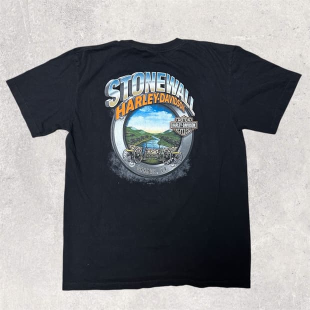 USA 할리 데이비슨 튜블라 반팔 티셔츠 L