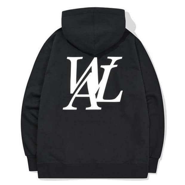 우알롱 ) 백로고 후드티