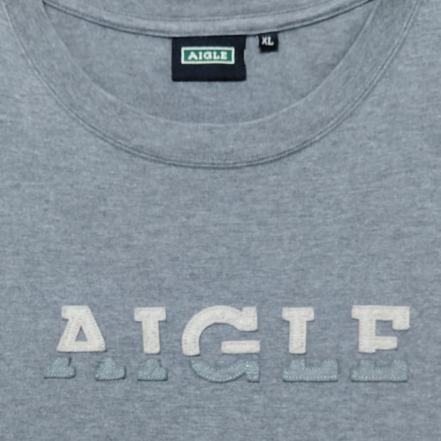 AIGLE 에이글 빈티지 아플리케 입체 로고 반팔 티셔츠 (XL)