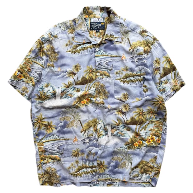 90s 스투시 하와이인 셔츠 L(XL)
