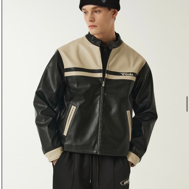 골라 클래식 바이커 레더자켓