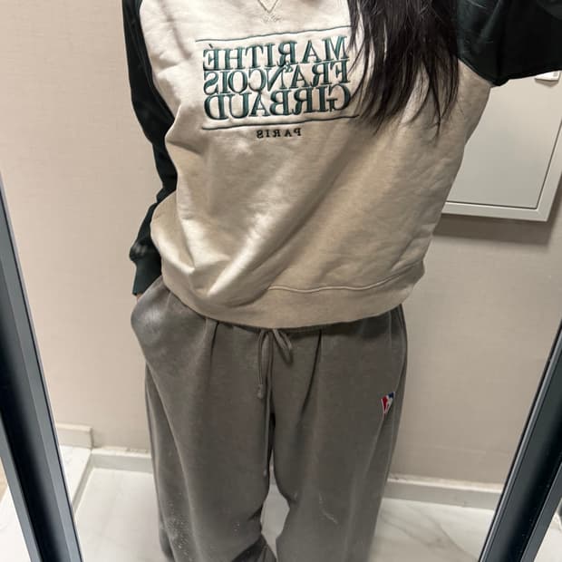 마리떼 배색 맨투맨 s