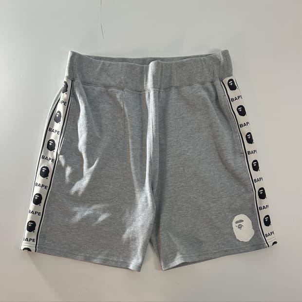 베이프 Bape Aape 사이드트랙 코튼 하프팬츠 XL 그레이