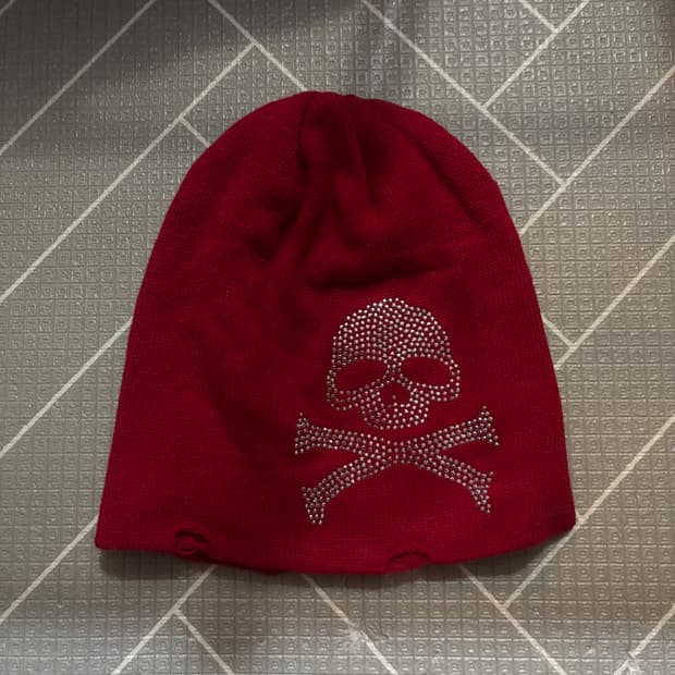 스컬 큐빅 비니(RED)