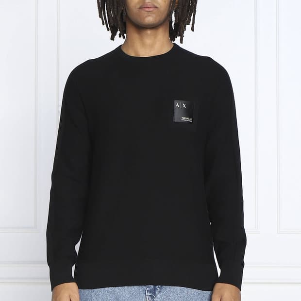 알마니 로고 패치 스웨트셔츠