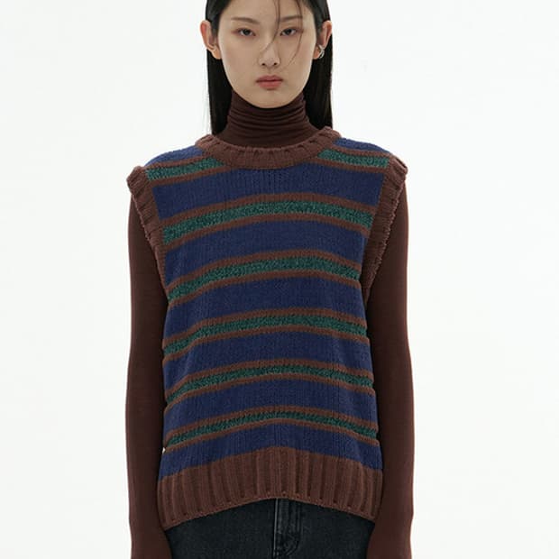 아모멘토 베스트, VELVETY STRIPED VEST