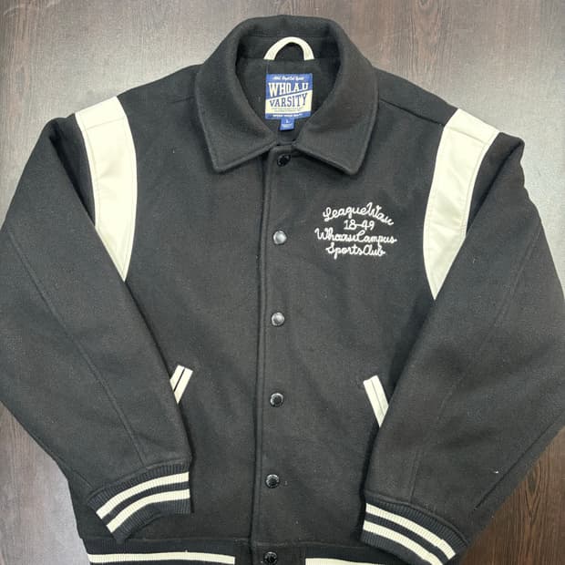 WHO.A.U 바시티 자켓 블랙 L