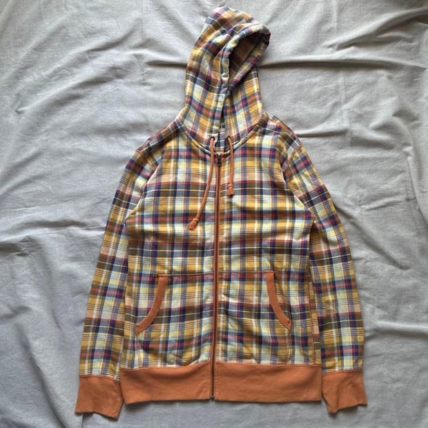 Vintage Checkboard Hooded Zip-