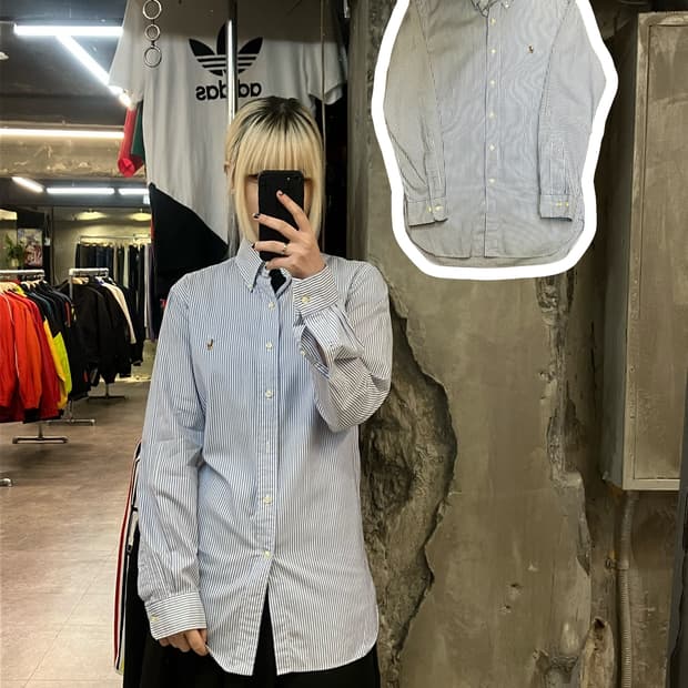 폴로 랄프로렌 스트라이프 셔츠 블루   #csz2002