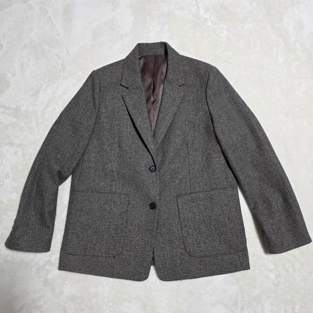 (95)여성 탑텐 울 블랜드 체크 자켓