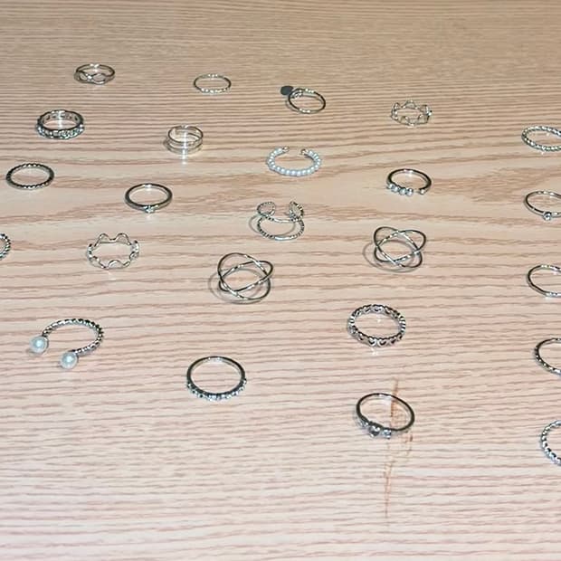 은 도금 반지 빈티지링 레이어드링 