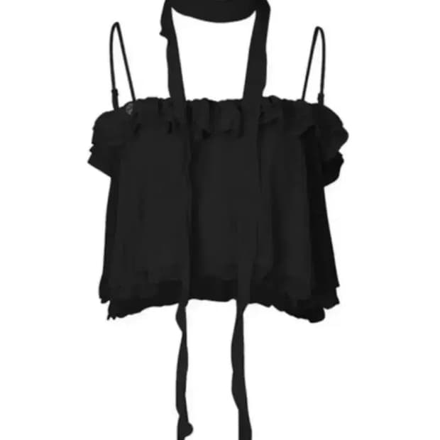 페인오어플레져 릴리 스카프 탑 (블랙)