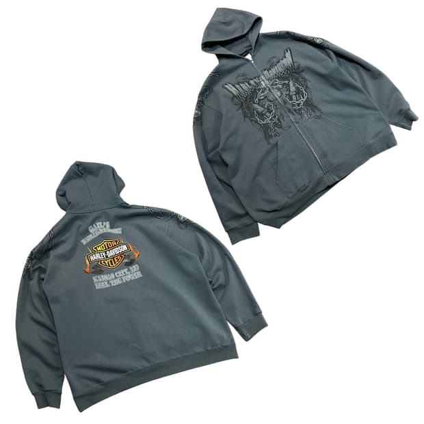 할리데이비슨 플레임 후드집업 (2XL-3XL)