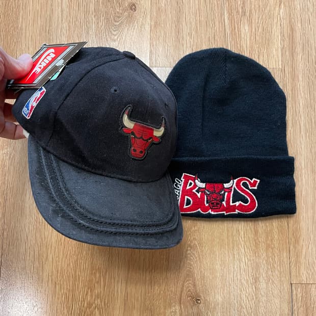 90s  나이키 올드스쿨 시카고불스 빈티지 볼캡 & 비니