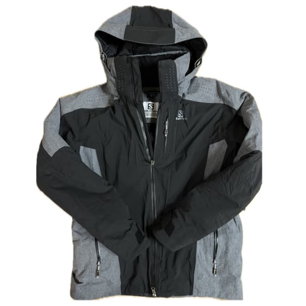 살로몬 고어텍스 후드 자켓 원드스토퍼 그레이 블랙 M