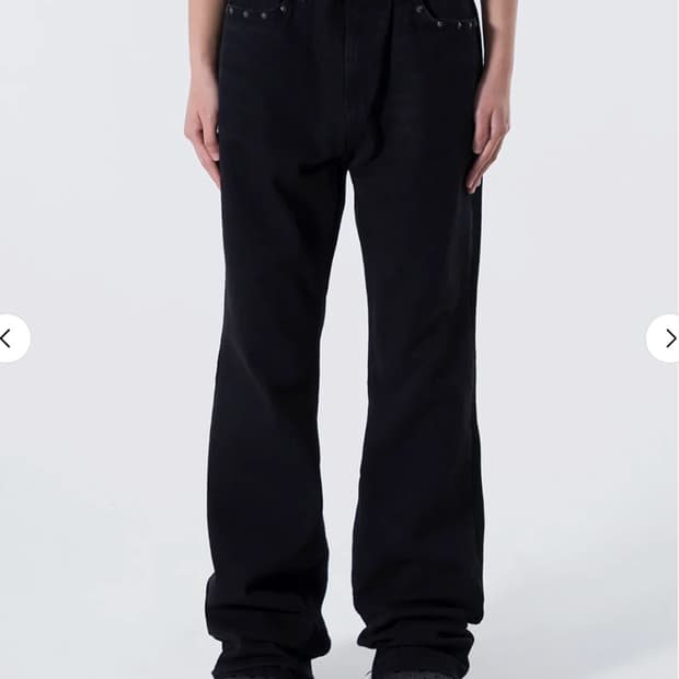 1)엘이이와이 리벳 로고 부츠 컷 팬츠 블랙