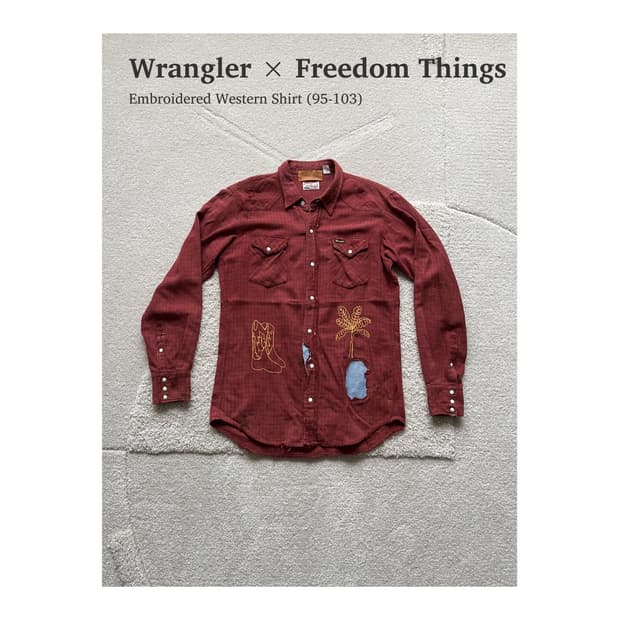 랭글러 x 프리덤 씽즈 엠브로이더드 웨스턴 셔츠 (95-103)