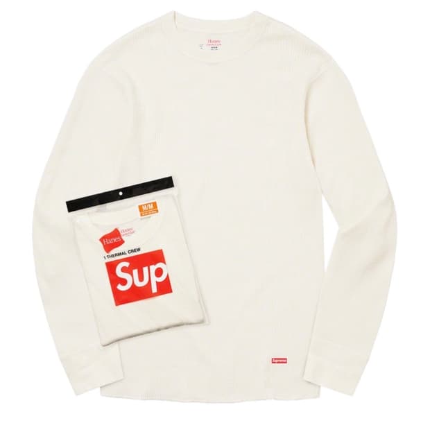 슈프림 헤인즈 써멀 크루 내츄럴 )구함)