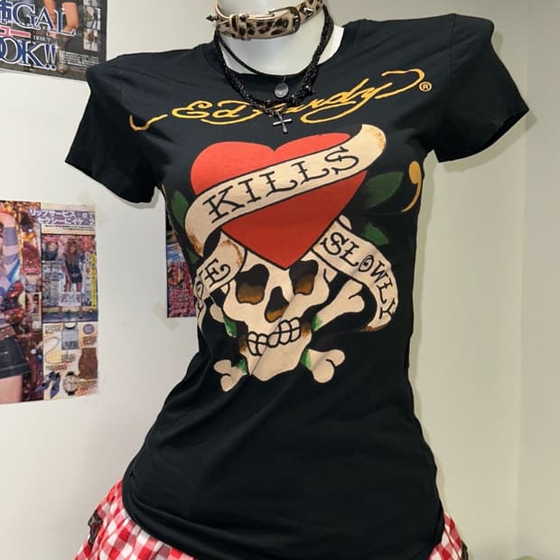 Skull Printed Black Slim T-shirt