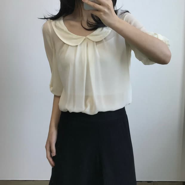 빈티지 리본 블라우스