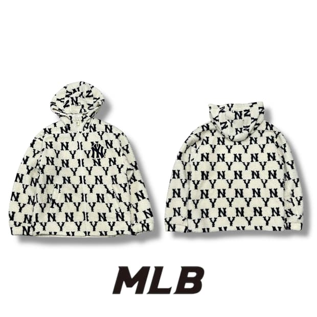 mlb 로고 프린팅 플리스 후드집업 s08324