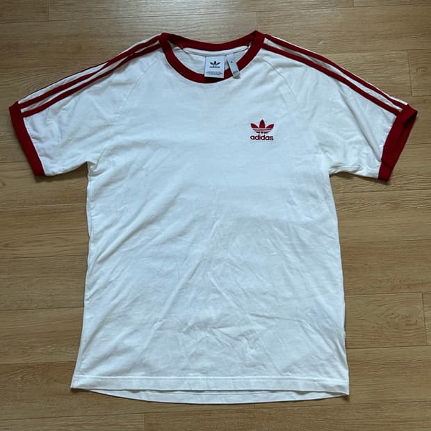 아디다스 3-stripe tee RED XL