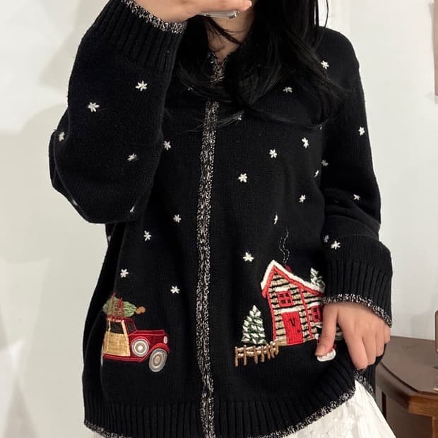 VTG 크리스마스 니트 집업 -G2