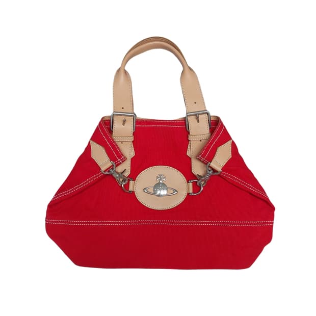 비비안웨스트우드 ORB 캔버스 레더 토트백 (정품)