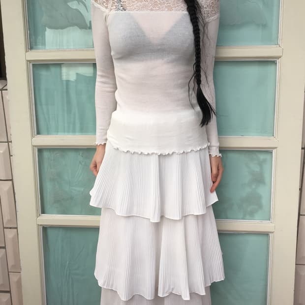 lace point ribbed sleeve