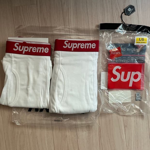 슈프림 헤인즈 박서 브리프 화이트 3개