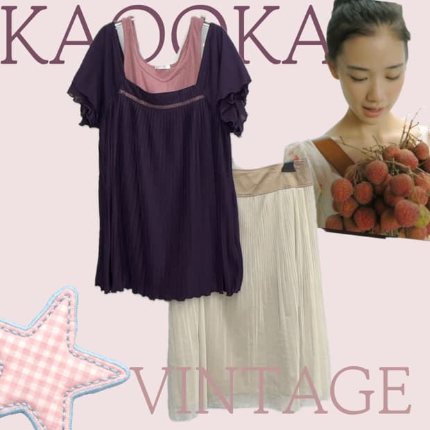 🫧하구미의 레이어드 코디세트🫧 블라우스 샤스커트 일본빈티지 