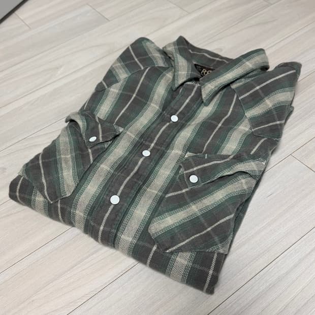 [M] RRL 웨스턴 콘쵸 플레이드 체크 플란넬 셔츠