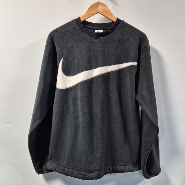 [L사이즈]나이키 빅스우시 플리스 맨투맨 블랙 (상태A급)