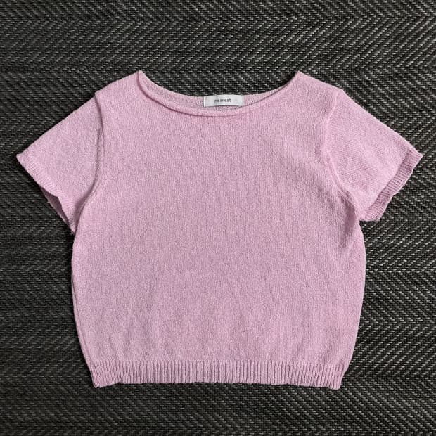 빈티지 우먼스 부클 크롭 니트y 3747