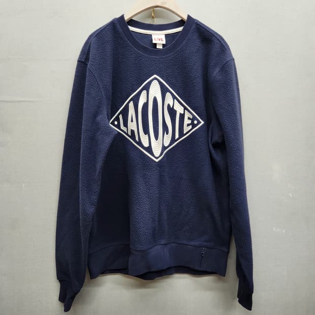 라코스테 라이브 빅로고 자수 후리스 맨투맨